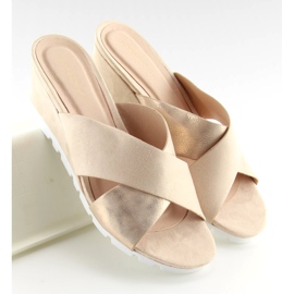 Pantuflas rosa con cuña baja rosa Y-8219 Rosa 2