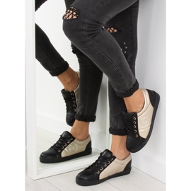 Chanelki sneakers Y612 Negro negro y dorado 5