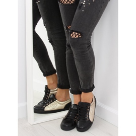 Chanelki sneakers Y612 Negro negro y dorado 6