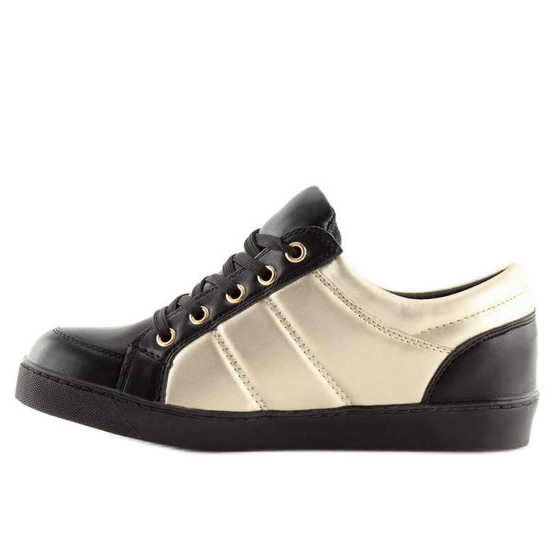 Chanelki sneakers Y612 Negro negro y dorado 2