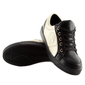 Chanelki sneakers Y612 Negro negro y dorado 3