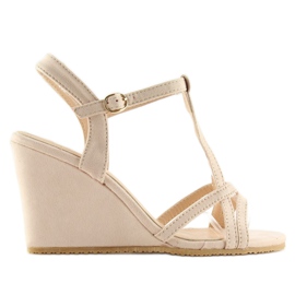 Sandalias cuña beige 266-7 beige 6