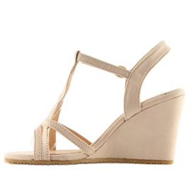 Sandalias cuña beige 266-7 beige 2 Sandalias cuña beige 266-7 beige 2