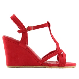 Sandalias cuña rojas 266-7 rojo 6