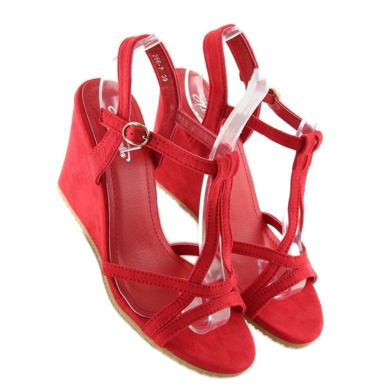 Sandalias cuña rojas 266-7 rojo 1 Sandalias cuña rojas 266-7 rojo 1
