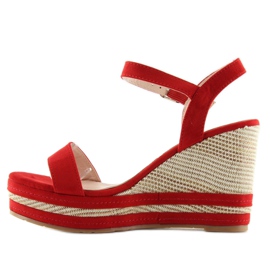 Sandalias cuña rojo 1505-2 rojo 1