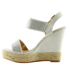 Sandalias grises con tacón de cuña 3811-7 Gris 2