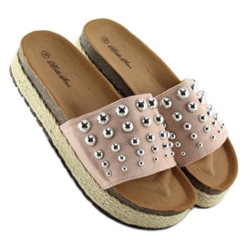 Alpargatas slippers con tachuelas rosas S03 rosa rosado 5