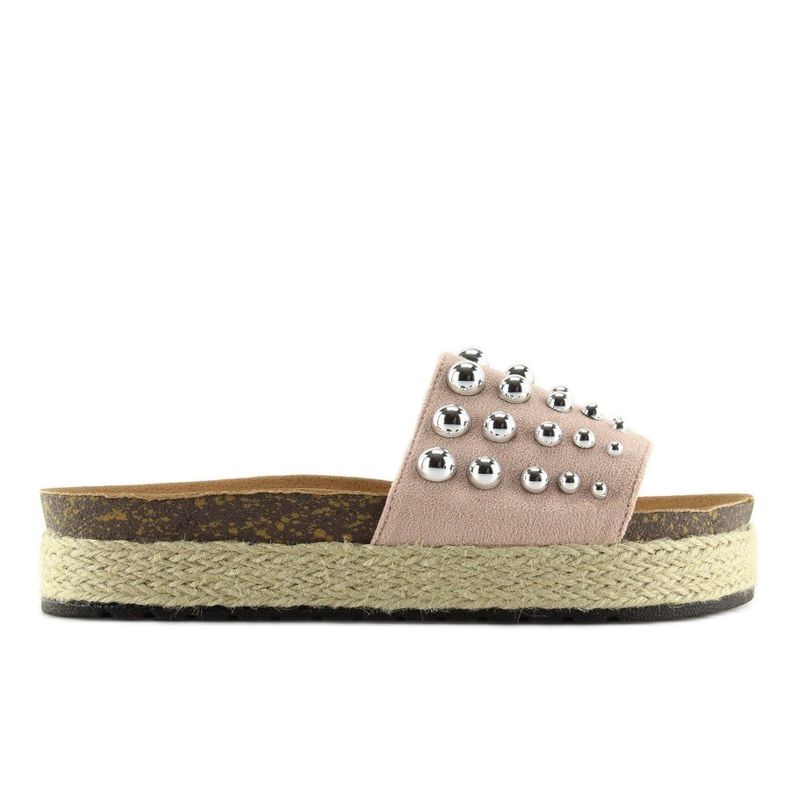 Alpargatas slippers con tachuelas rosas S03 rosa 2
