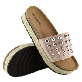 Alpargatas slippers con tachuelas rosas S03 rosa rosado 6