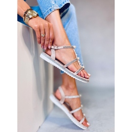 Sandalias con perlas rosas RC-33 Pink rosado 3