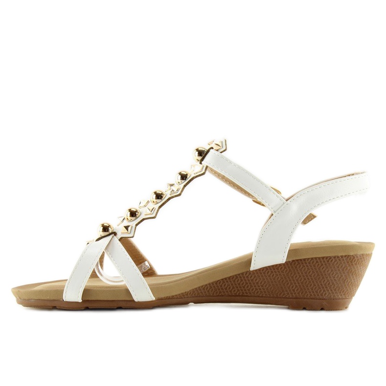 Sandalias con tacón de cuña bajo blanco HX-1 blanco 2 Sandalias con tacón de cuña bajo blanco HX-1 blanco 2