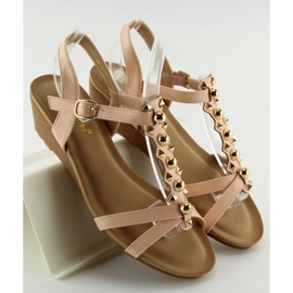 Sandalias con tacón de cuña bajo rosa HX-1 Pink rosado 2