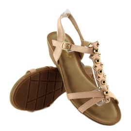 Sandalias con tacón de cuña bajo rosa HX-1 Pink rosado 6