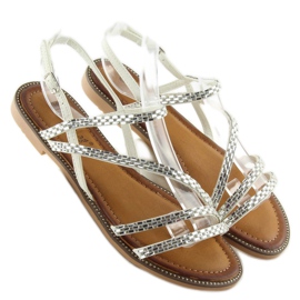 Sandalias con circonitas blancas FM814 blanco 5