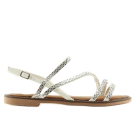 Sandalias con circonitas blancas FM814 blanco 4
