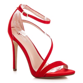 Seastar Elegantes sandalias de tacón rojo 2