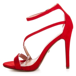 Seastar Elegantes sandalias de tacón rojo 3
