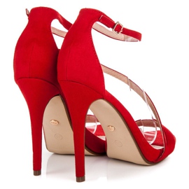 Seastar Elegantes sandalias de tacón rojo 4