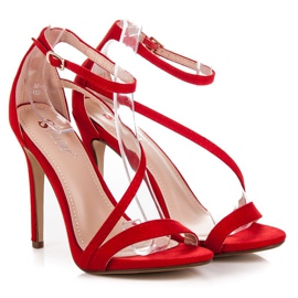 Seastar Elegantes sandalias de tacón rojo 5