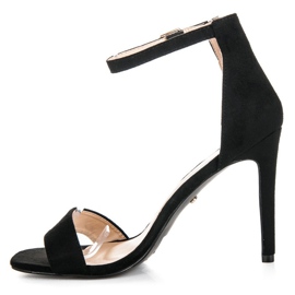 Seastar Sandalias negras en un tacón alto negro 5