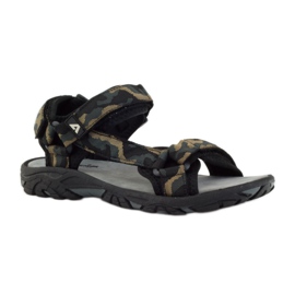 American Club Sandalias con aplicación de piel americana 1728 negro marrón 1