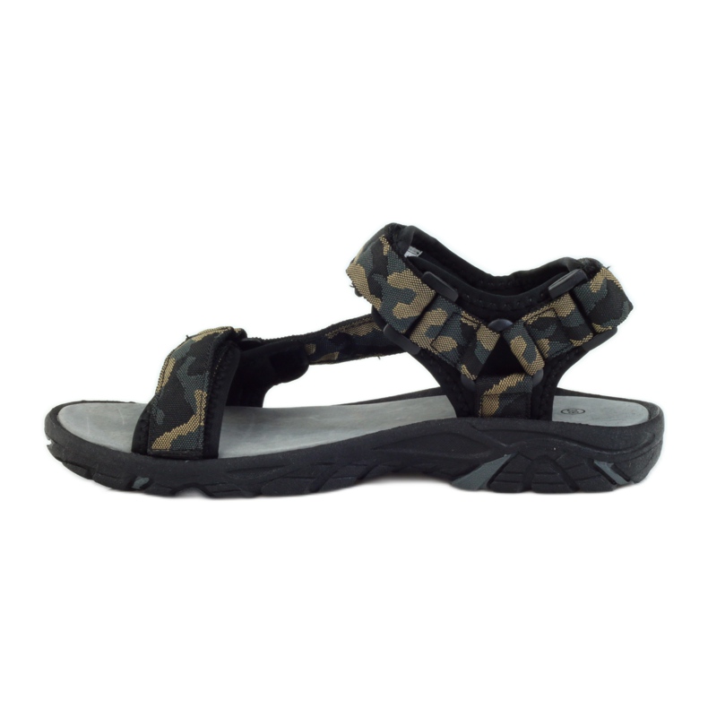 American Club Sandalias con aplicación de piel americana 1728 negro marrón 2