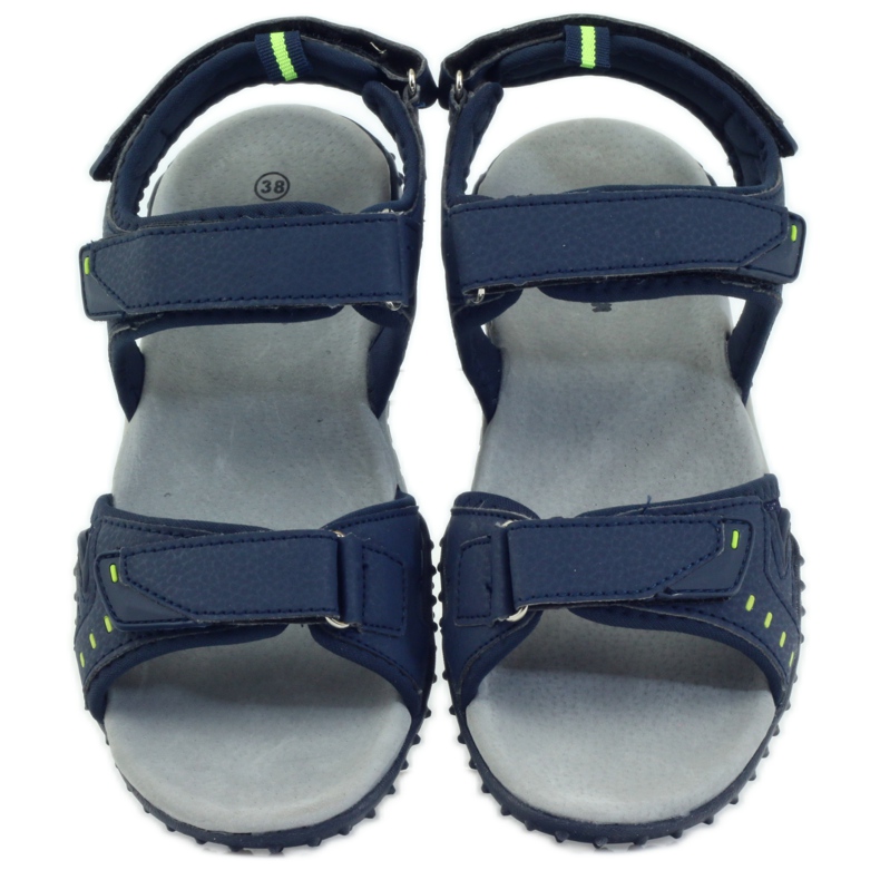 American Club Sandalias con aplicación de piel americana 1715 azul marino 4