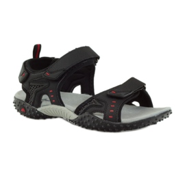 American Club Sandalias con aplicación de piel americana 1715 negro 1