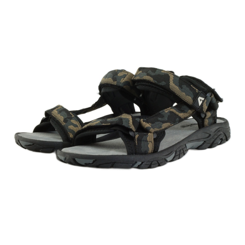 American Club Sandalias piel americana 1728 camo gris marrón negro 3