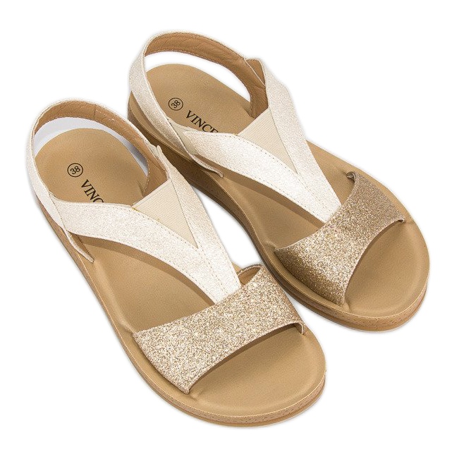 Sandalias vinceza doradas dorado 2