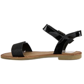 Comer elegantes sandalias negras negro 2