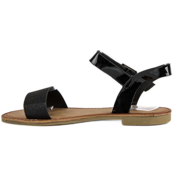 Comer elegantes sandalias negras negro 2