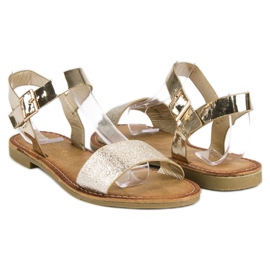 Comer Elegantes sandalias doradas dorado 4