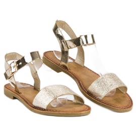 Comer Elegantes sandalias doradas dorado 6