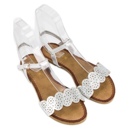 Comer Sandalias planas abrochadas con hebilla gris 5