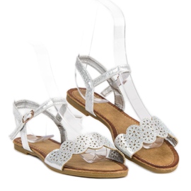 Comer Sandalias planas abrochadas con hebilla gris 6
