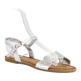 Comer Sandalias planas abrochadas con hebilla gris 2
