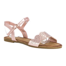 Comer Sandalias planas abrochadas con hebilla rosa 1