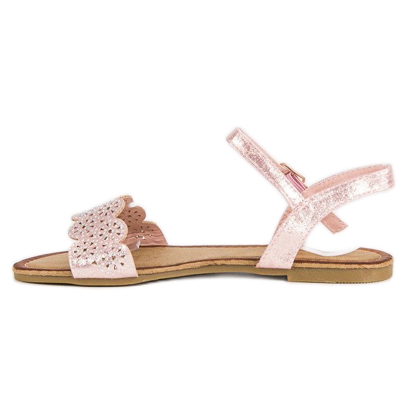 Comer Sandalias planas abrochadas con hebilla rosa 2