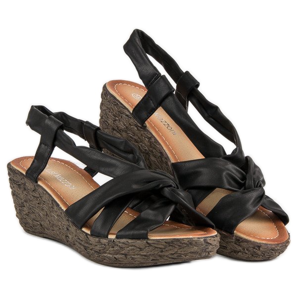 Sandalias de cuña sin cordones negro 1 Sandalias de cuña sin cordones negro 1