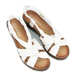 Sandalias de cuña sin cordones blanco 4
