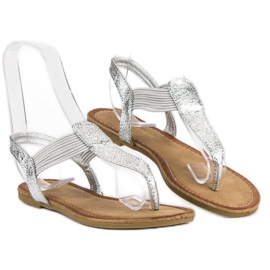 Comer Chanclas con una banda elástica gris 6