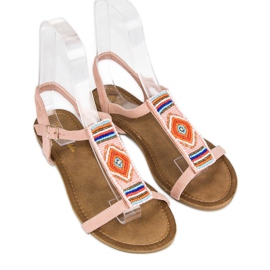 Comer Sandalias planas rosa boho rosado 7