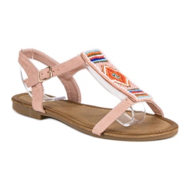 Comer Sandalias planas rosa boho rosado 3