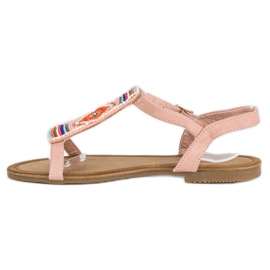 Comer Sandalias planas rosa boho rosado 4