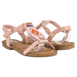 Comer Sandalias planas rosa boho rosado 5