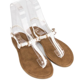 Comer Chanclas blancas planas blanco 5