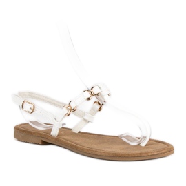 Comer Chanclas blancas planas blanco 2