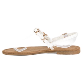 Comer Chanclas blancas planas blanco 3